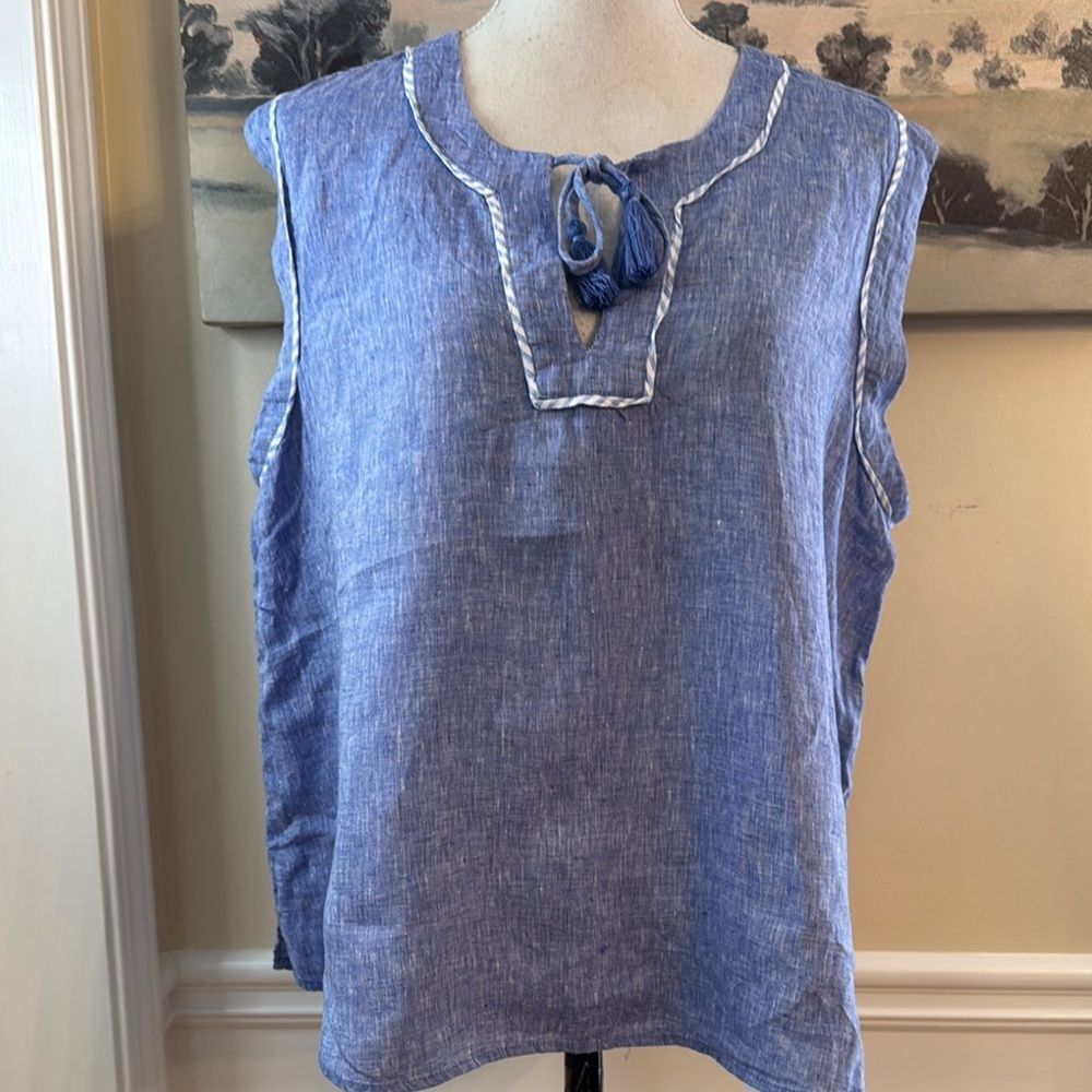 Vineyard Vines Sleeveless Linen Blouse